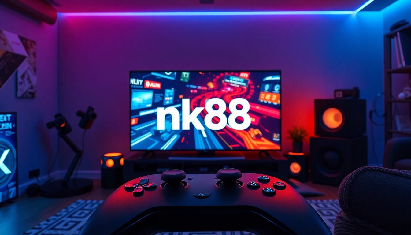 Vibrant gaming setup showcasing nk88 console with engaging gameplay visuals.