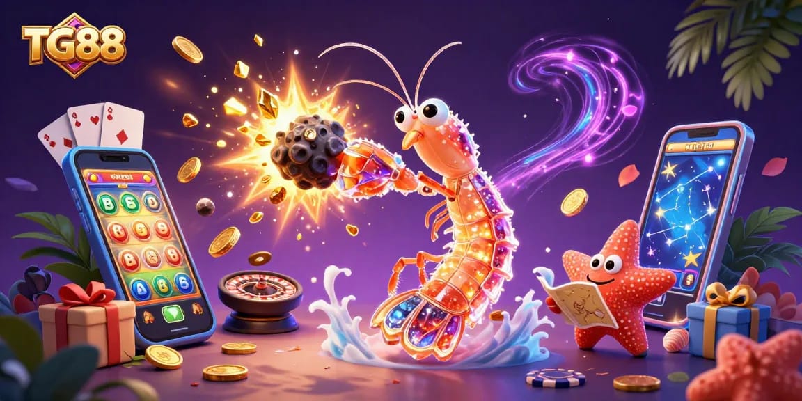 Experience the thrill of winning at TG88 with this dynamic casino-themed illustration.