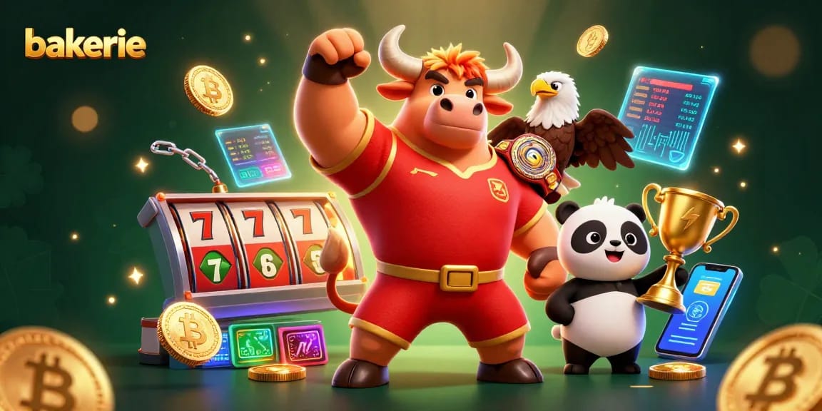 Win big at bakerie casinos featuring vibrant characters and gaming elements in a thrilling 3D scene.