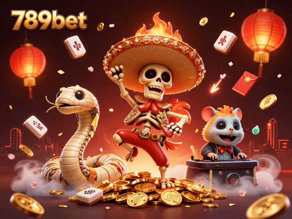 Experience winning with 789bet as the skeleton mariachi dances on coins for an exciting casino vibe.