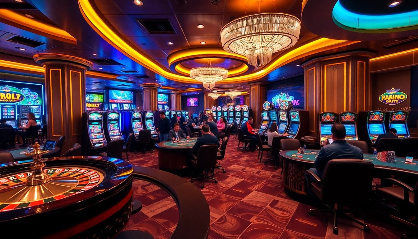 Stake winning bets at https://8day-vn.jpn.com/ in a lively casino scene with vibrant games and players.