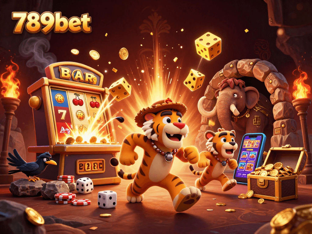 Experience excitement with 789bet's dynamic 3D casino scene featuring jackpot elements and engaging characters.