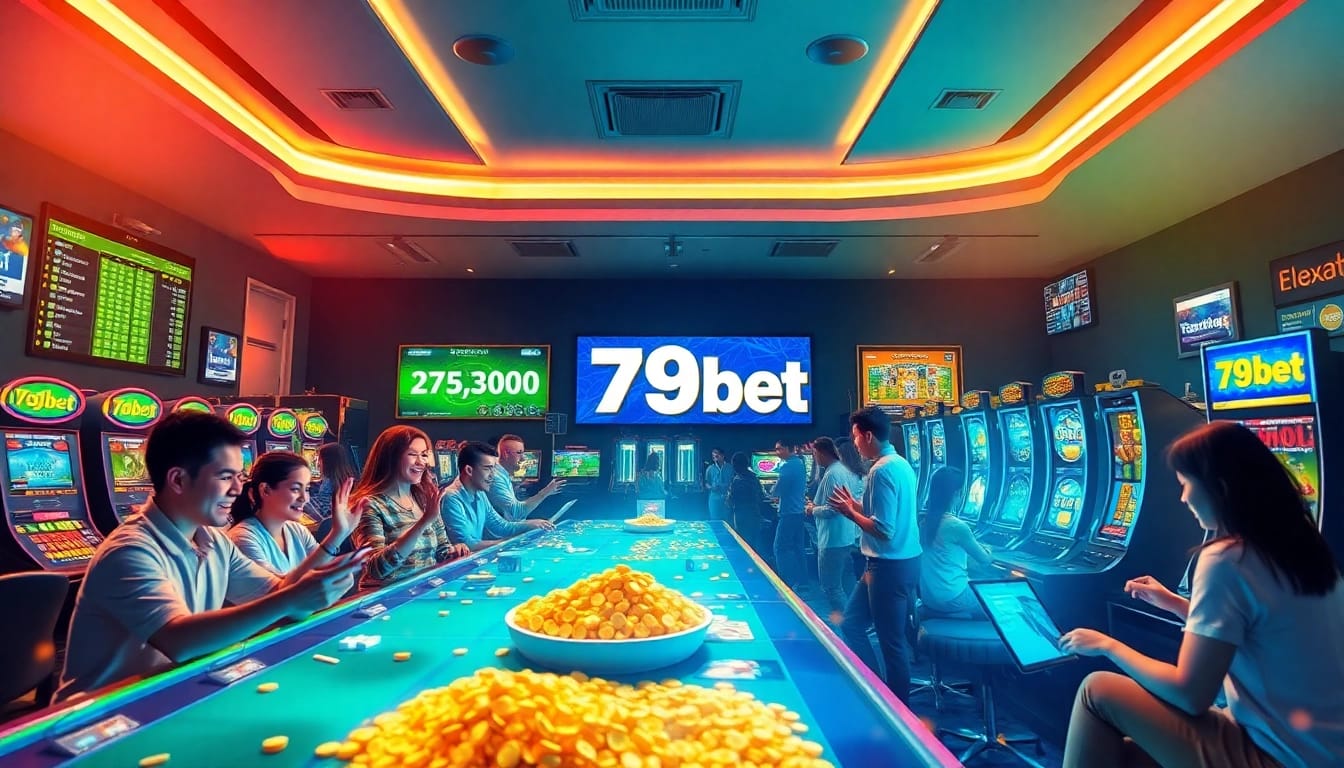 Exciting scene of players engaging in games at 789bet online betting platform, showcasing poker and sports betting.