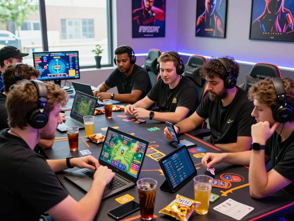 Engaged players enjoying 789club card games in vibrant gaming room atmosphere.