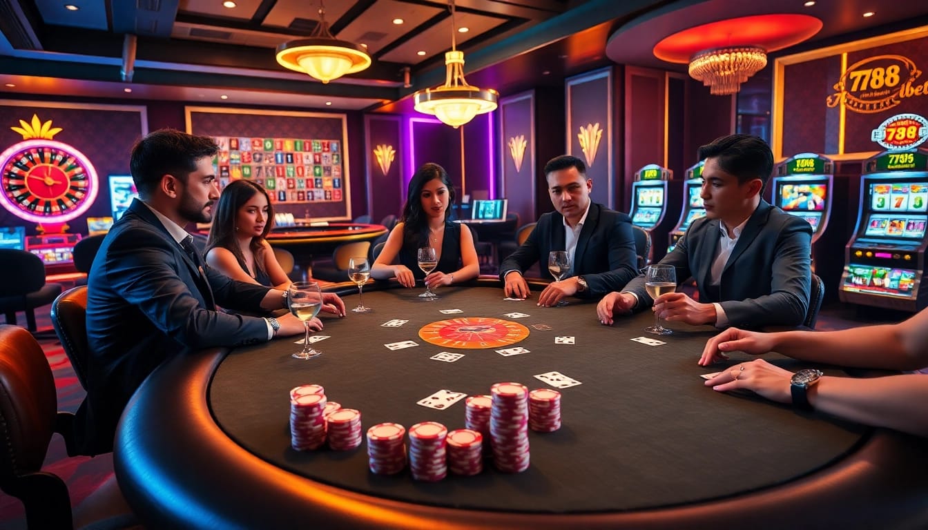 Experience thrilling gameplay at 789bet's luxurious poker table with vibrant chips and cards.