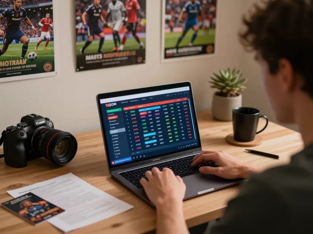Engaging with the 1gom betting platform during a strategic session for sports wagering