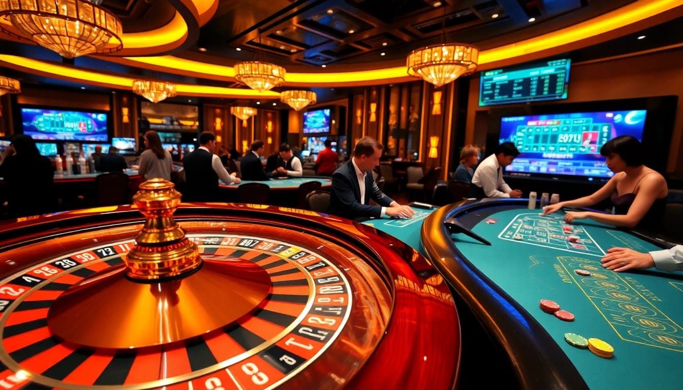 Experience the thrilling atmosphere at RR88 casino with vibrant gameplay and luxurious casino elements.