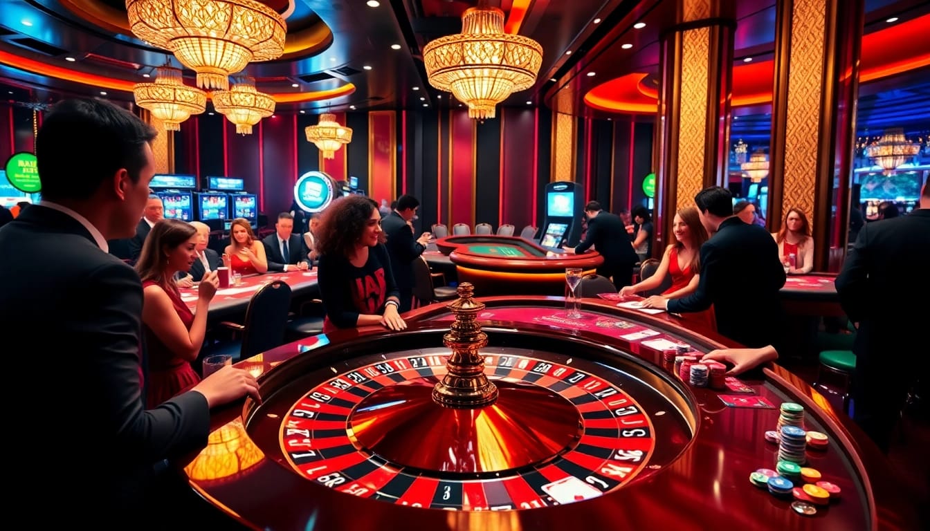 An excited group of players at a roulette table at S8esra.com, exemplifying the ultimate gambling experience.
