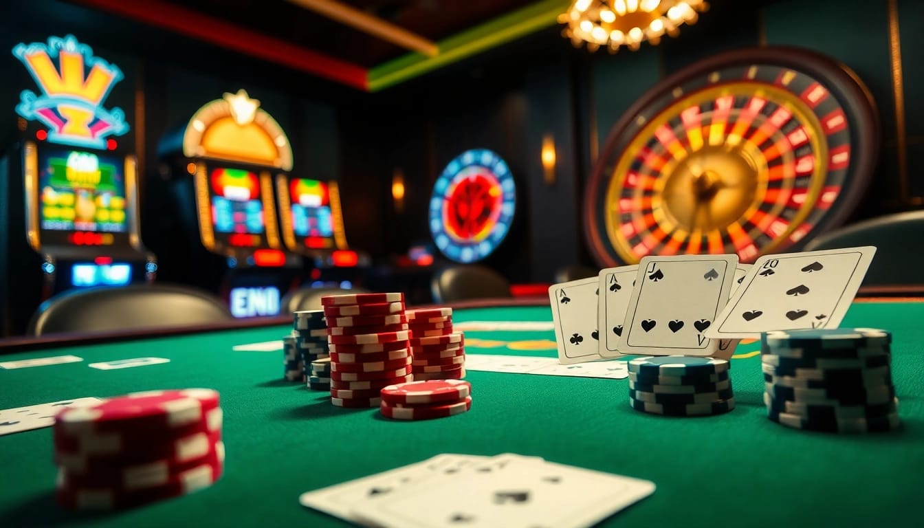 Tải App Nhà Cái 68VIP offers an exciting casino experience with vibrant slot machines and elegant poker settings.