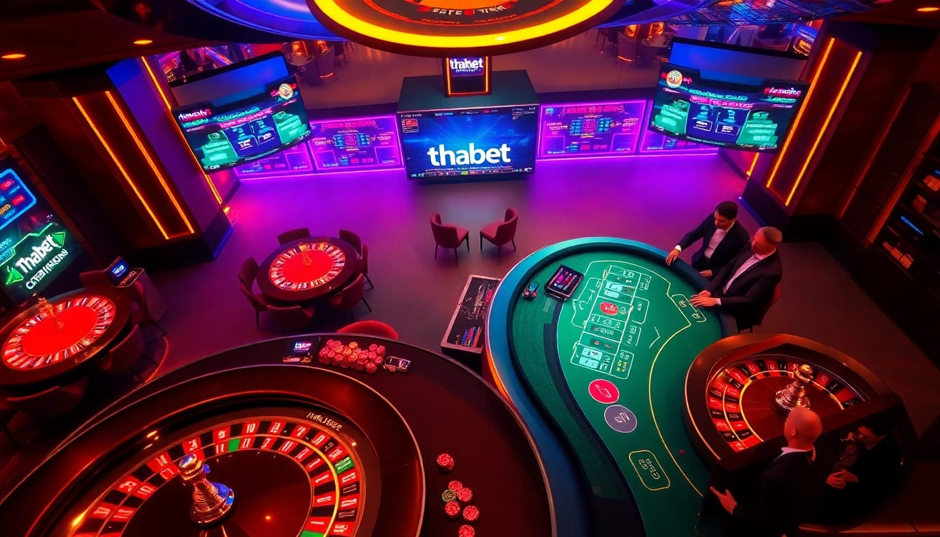 Experience thrilling gameplay at thabet with vibrant casino tables and high-stakes action.