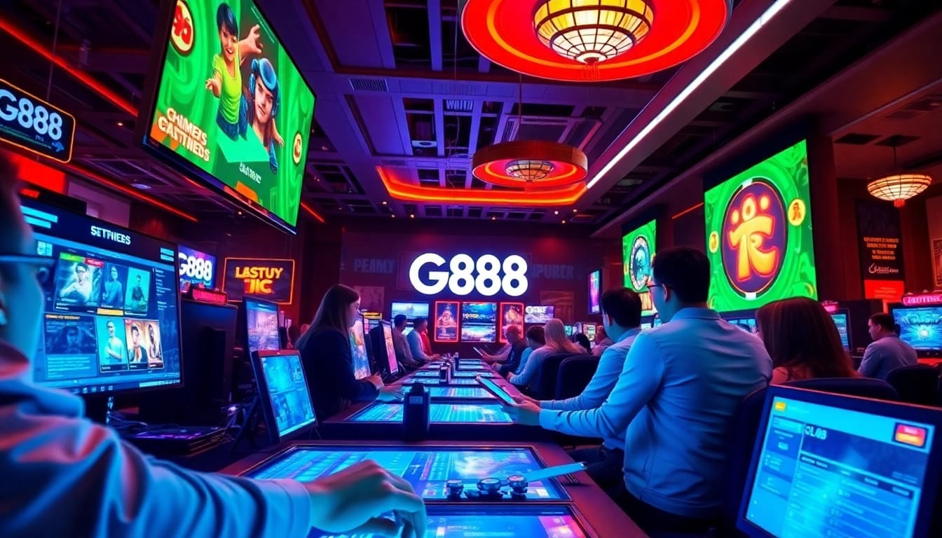 Engaging gaming scene at G88 showcasing diverse betting options and vibrant digital interfaces.