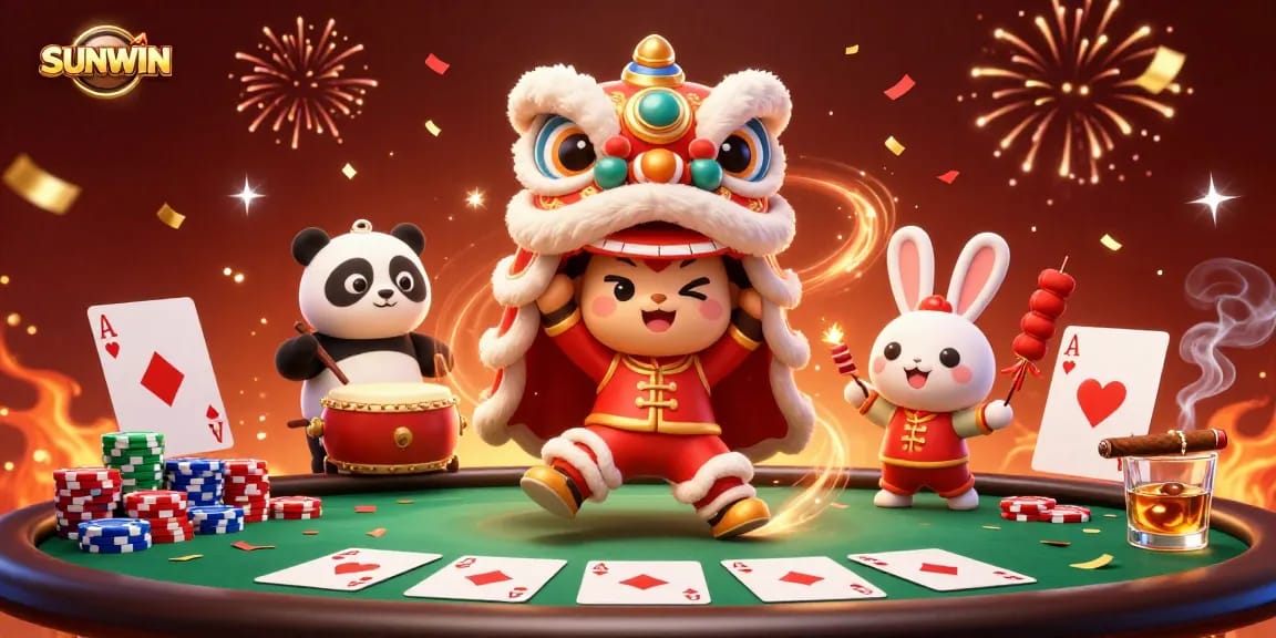 Experience the excitement of SUNWIN with dynamic casino action featuring vibrant characters and gaming elements.