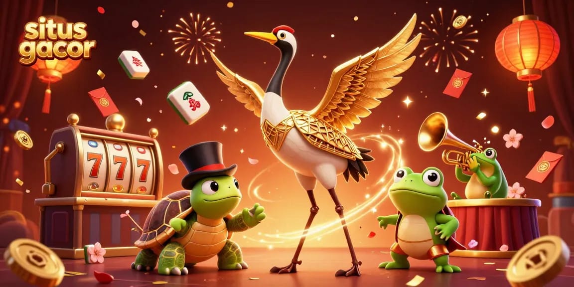 Engage with situs gacor by exploring thrilling 3D casino adventures amidst vibrant characters and festive gaming elements.