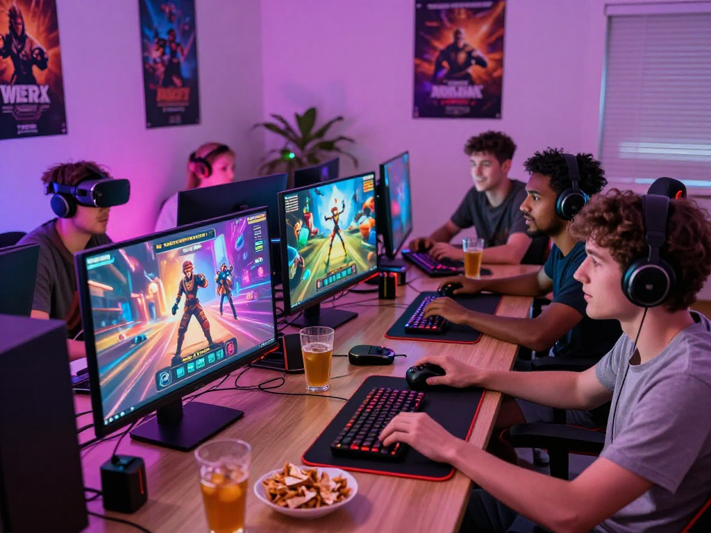 Experience interactive porn games HTML with friends in a vibrant gaming setting.