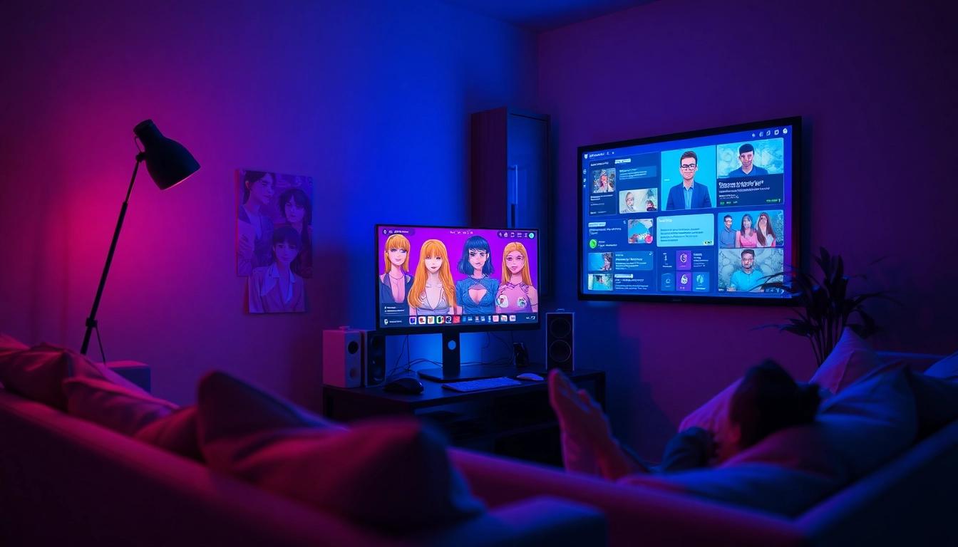 Engaging scene of NSFW AI character interactions highlighting the excitement and intimacy of AI NSFW technology.