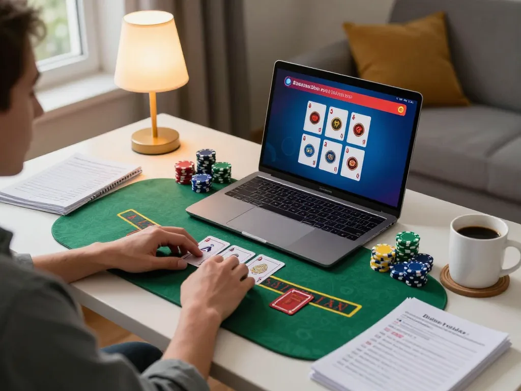 Engaging gameplay at 23WIN online blackjack table with cozy home vibes