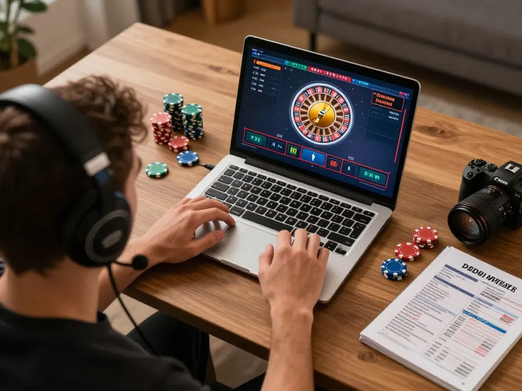Go88 user engages in a live dealer game, showcasing the exciting online gambling experience.