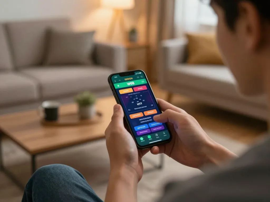 W88 mobile app interface displaying live betting options during a cozy gaming session.