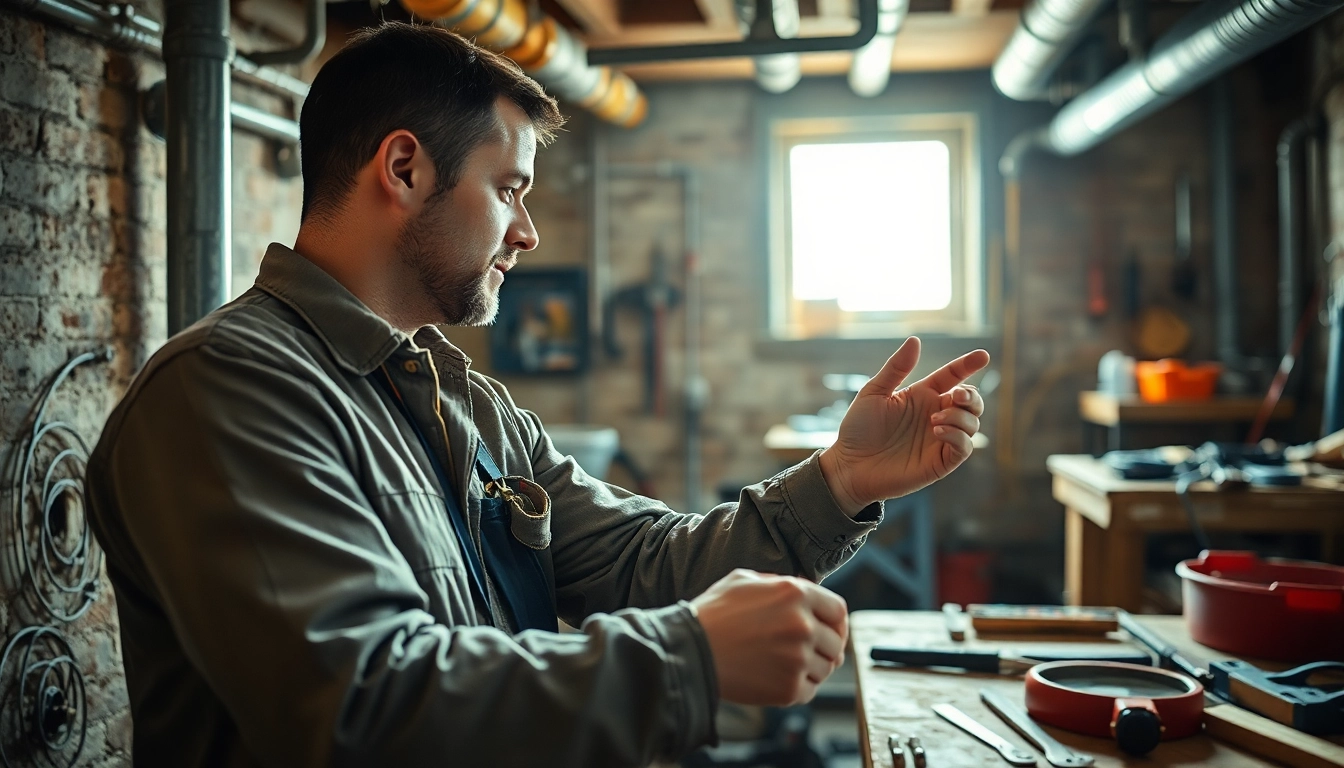 Experience whole house repiping services Tampa with a skilled plumber examining old pipes.