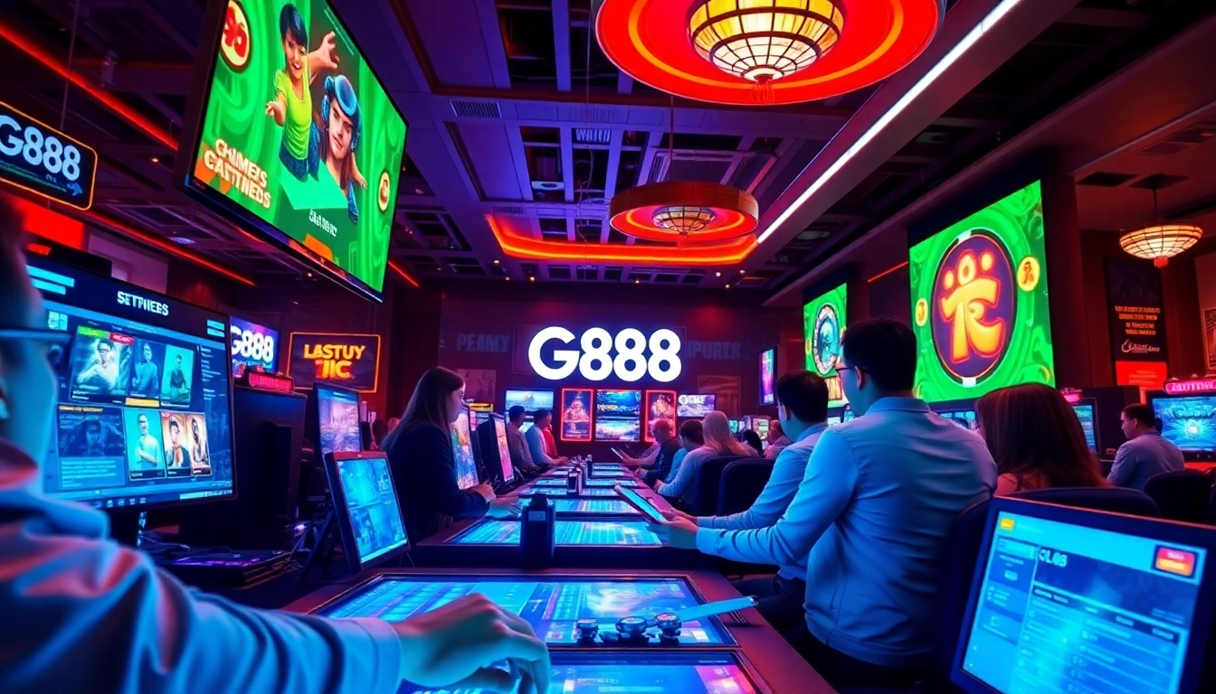 Engaging gaming scene at G88 showcasing diverse betting options and vibrant digital interfaces.