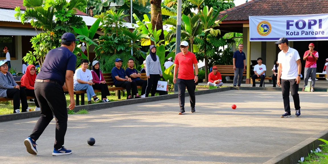 Enjoying the game of petanque at fopikotaparepare.org community court, emphasizing sportsmanship and local culture.
