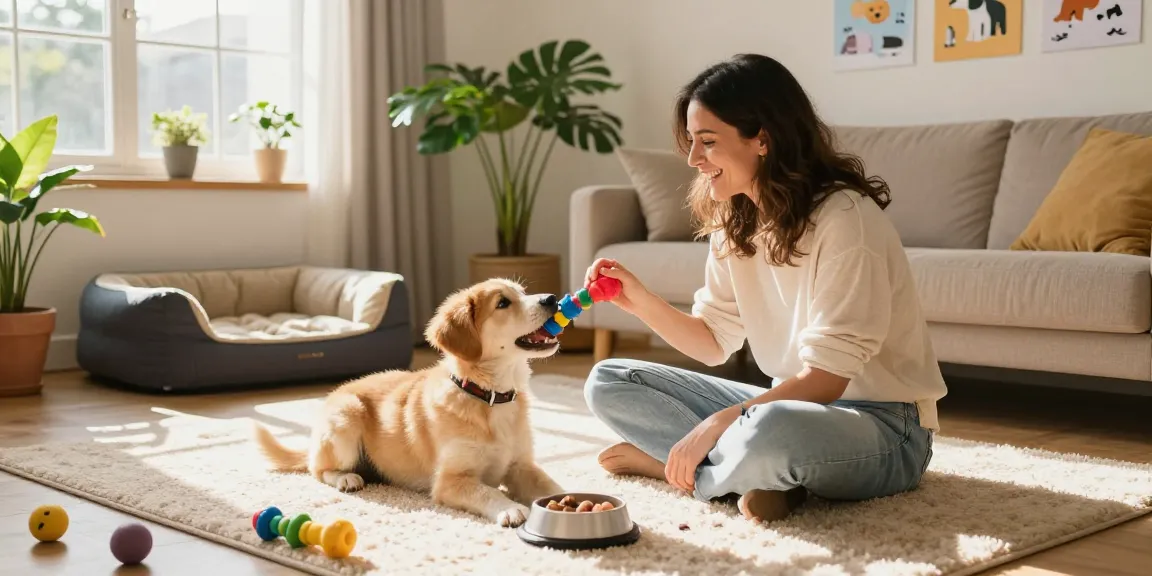 Rokok88 alternatif dog care tips in a cheerful indoor scene with playful puppy.