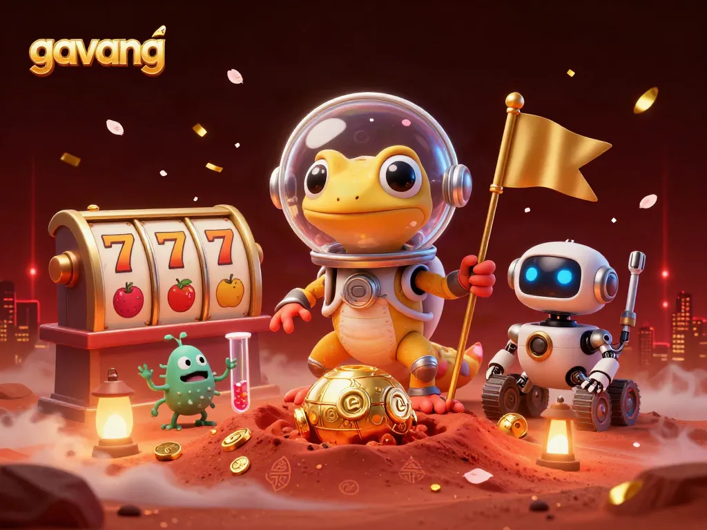 Experience thrilling gameplay at the gavang casino with vibrant characters and classic slot symbols.
