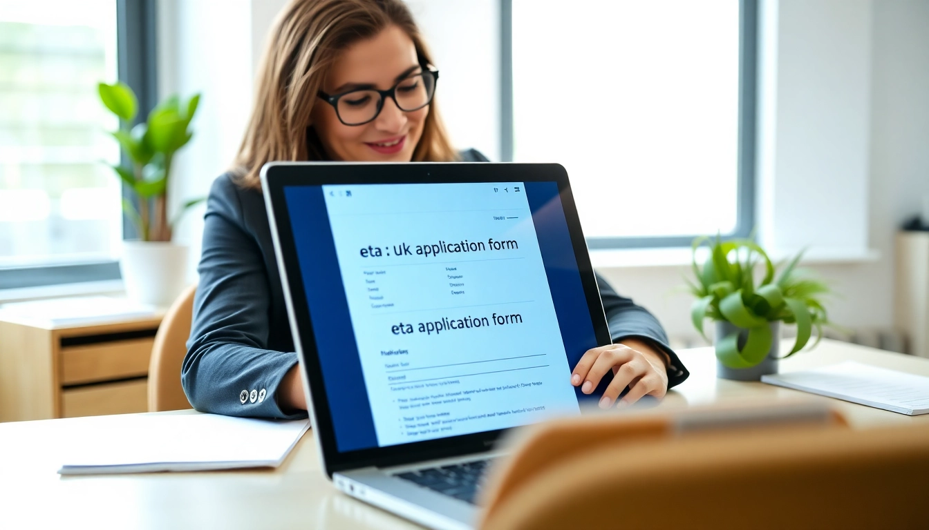 Complete the eta uk application form online with ease in a modern workspace.