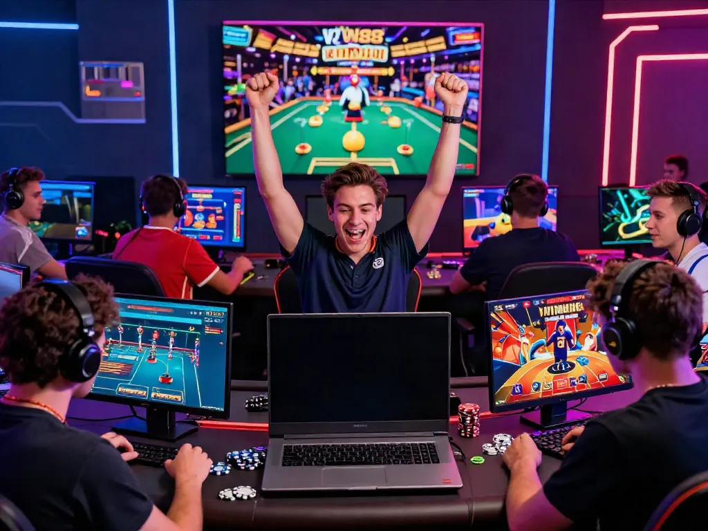 Players enjoying online gambling on VIN88, embodying excitement and thrill in a vibrant gaming atmosphere.