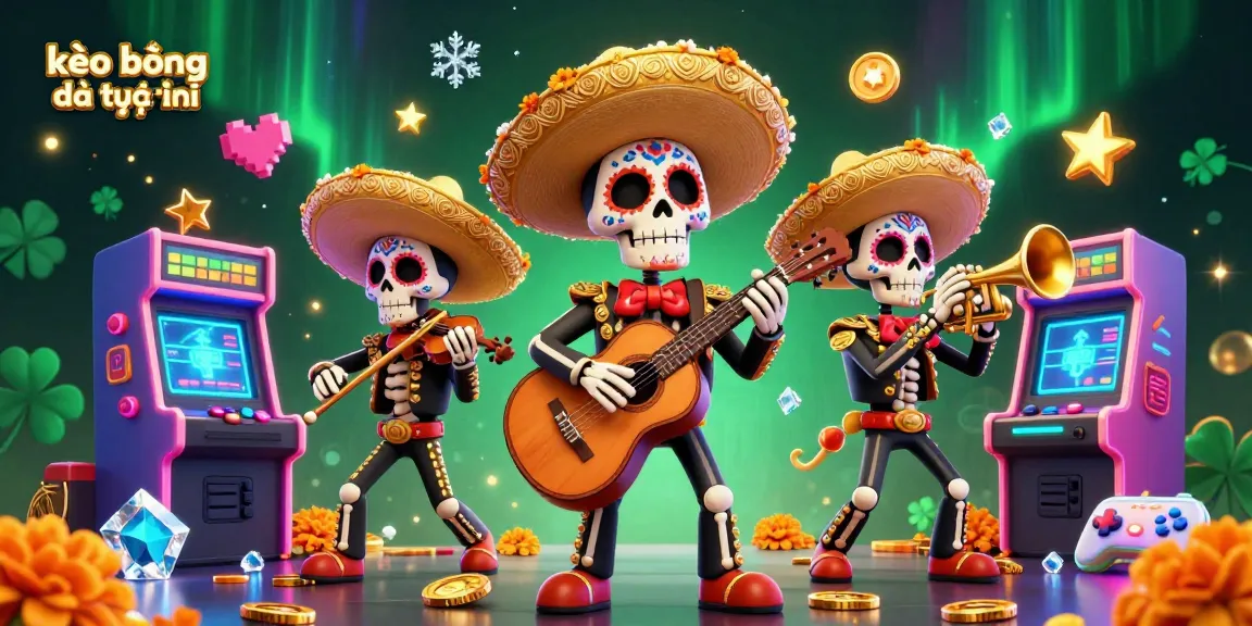 Experience kèo bóng đá trực tuyến with vibrant mariachi band and dynamic gaming elements.