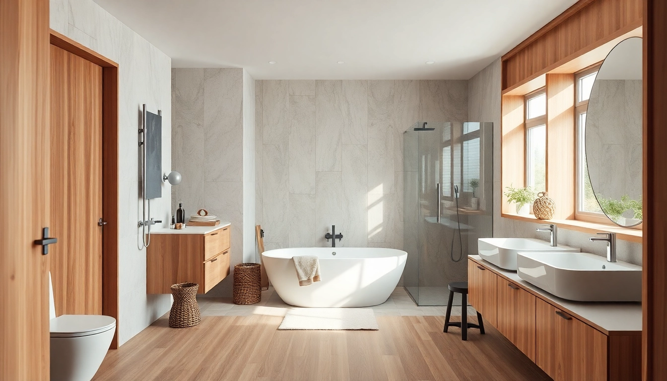 Transform your space with expert bathroom renovations Manchester showcasing elegant fixtures.