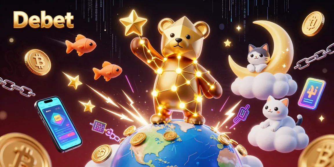 Debet introduces an engaging casino experience with a dynamic constellation theme, featuring vibrant 3D illustrations.
