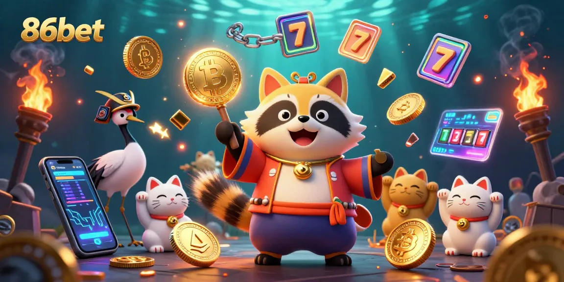 Create winning strategies at 86bet with vibrant casino-themed characters and elements