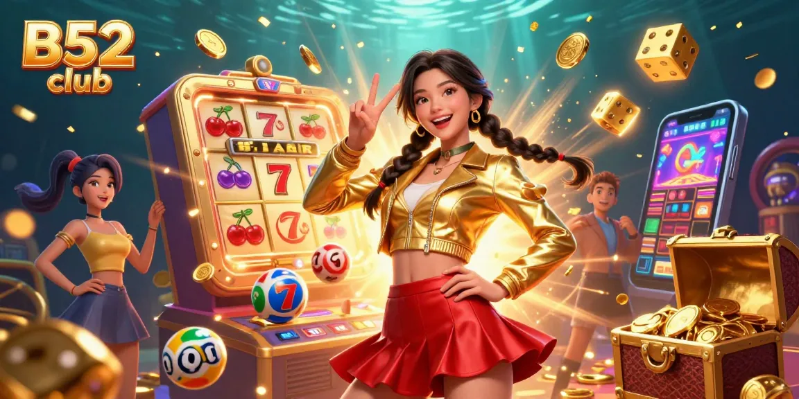 Experience the thrill at B52 club with a vibrant casino scene showcasing exciting games and jackpot wins.