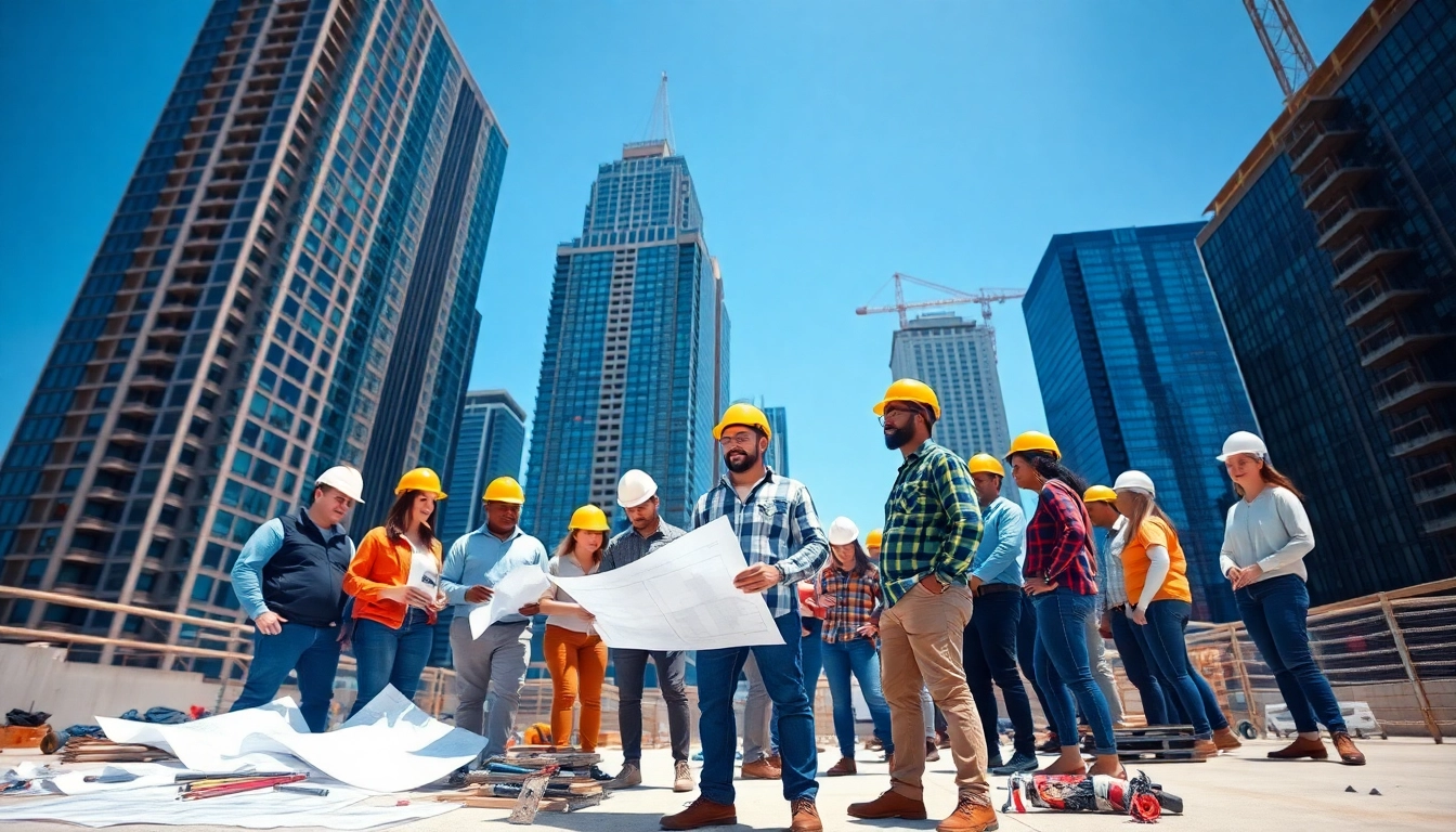 A New York General Contractor showcasing teamwork on a vibrant construction site.