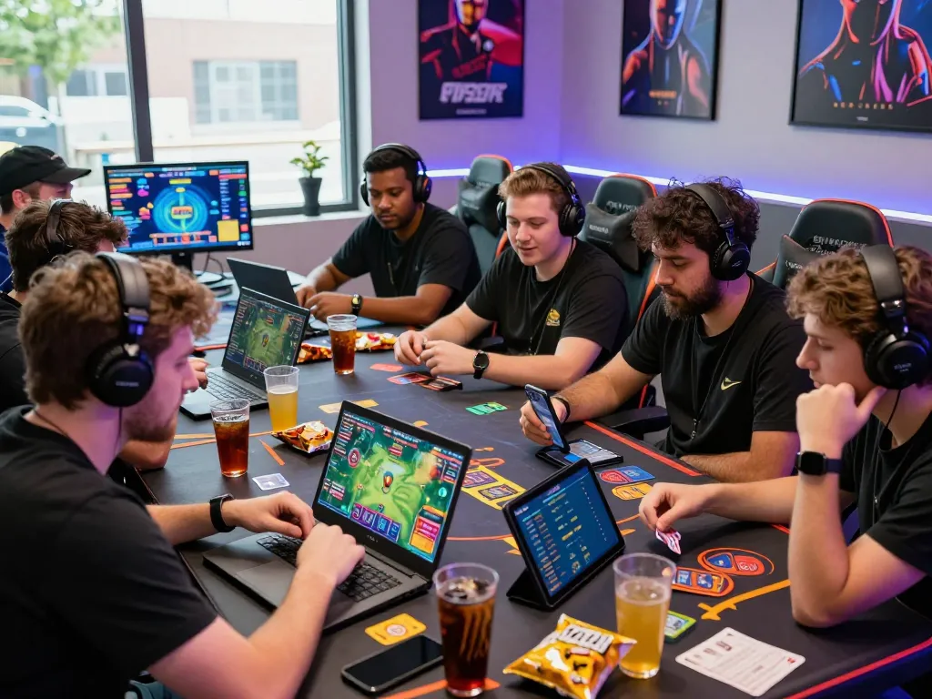 Engaged players enjoying 789club card games in vibrant gaming room atmosphere.