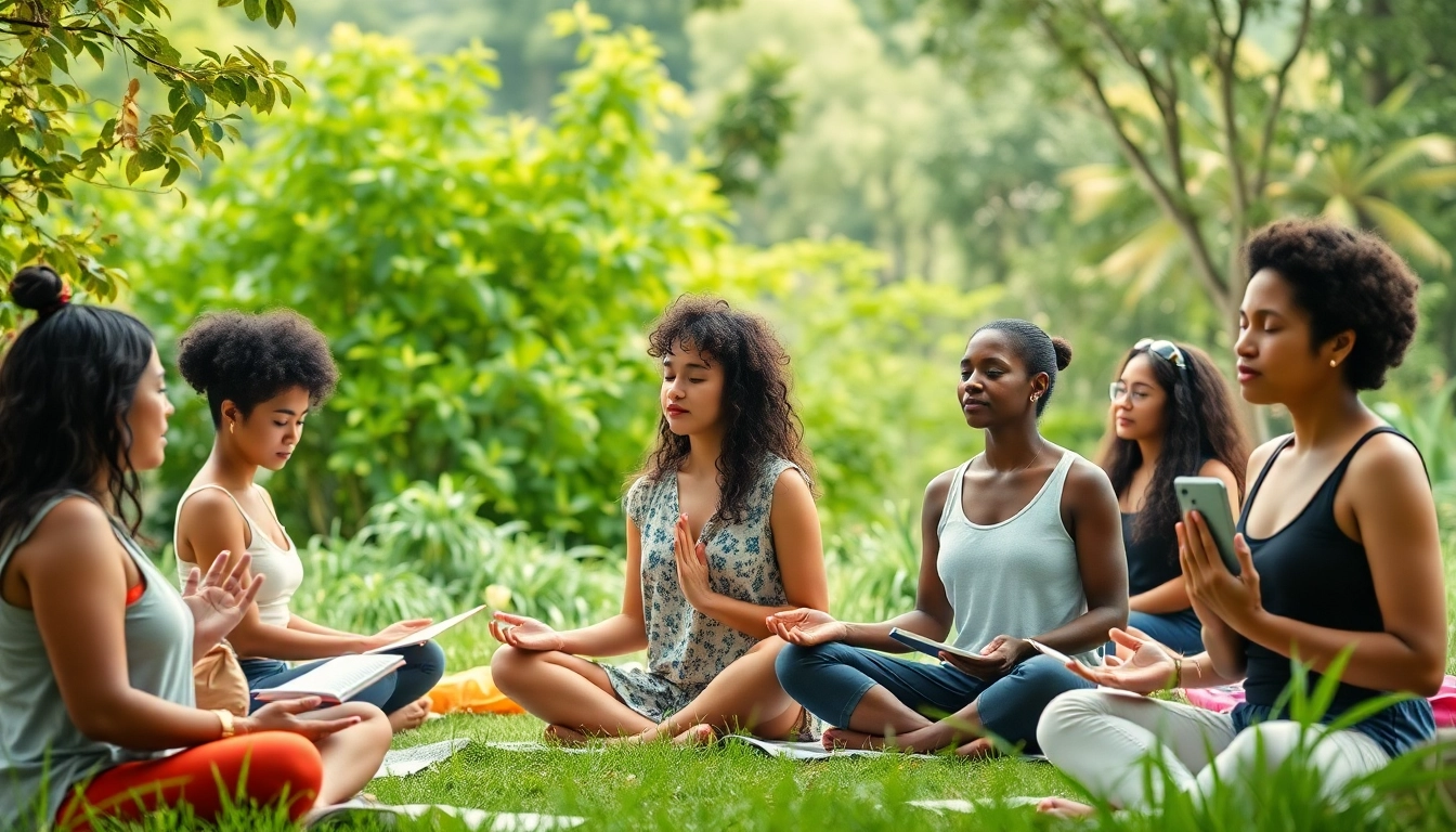 Mindfulness practices in a serene setting emphasizing mental wellness and tranquility.