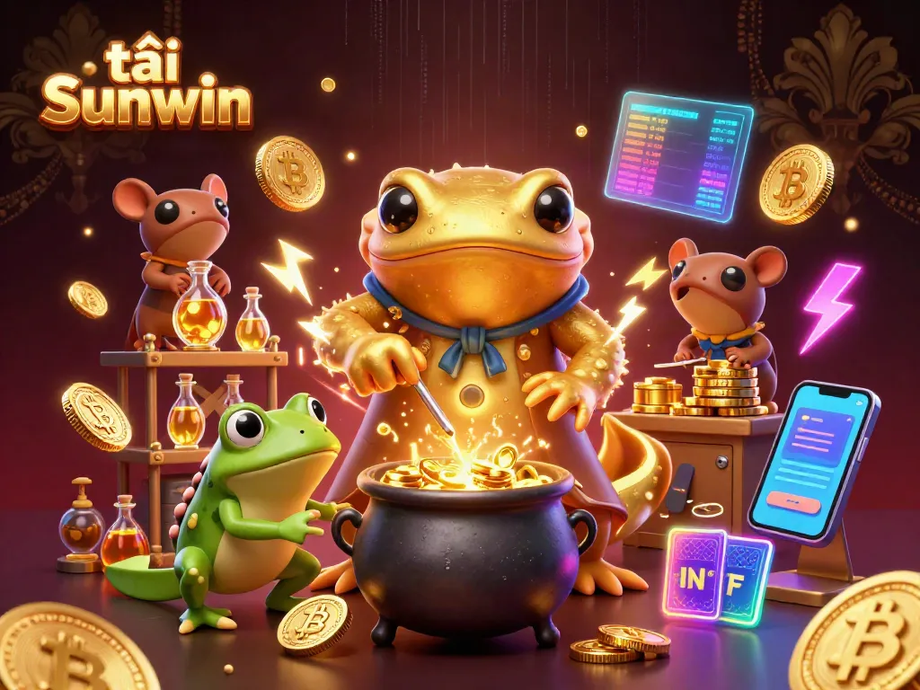 Experience the excitement of tải Sunwin casino games with this vibrant 3D illustration.