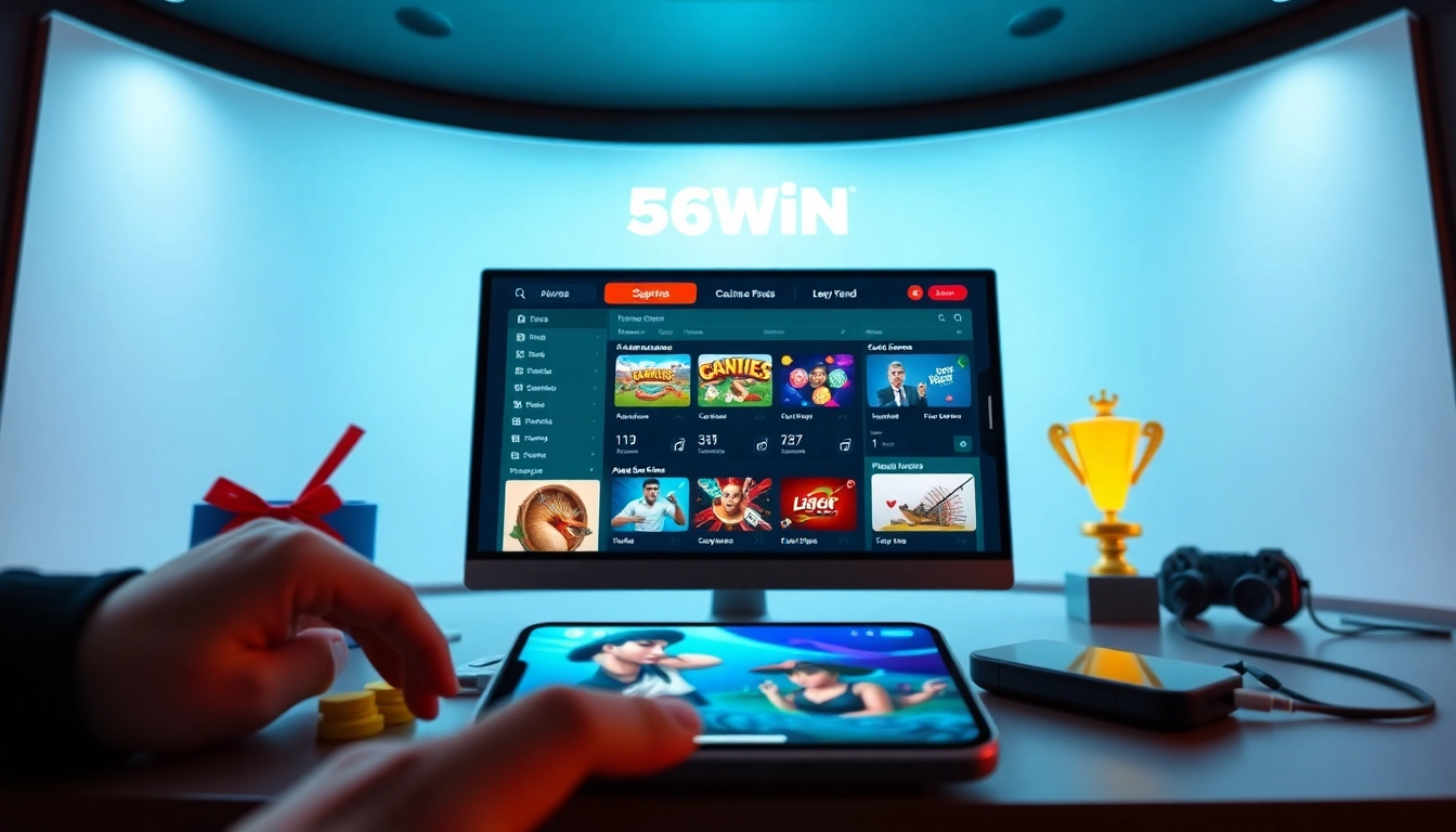 56WIN đăng nhập interface showcasing exciting online betting options and user-friendly design.