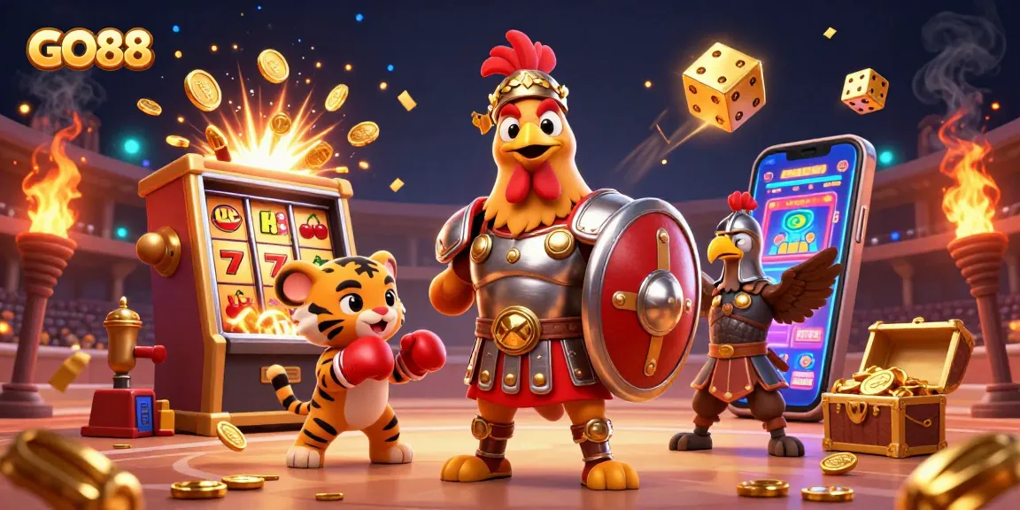 Engage with GO88's thrilling slot jackpots showcasing high-energy casino excitement.