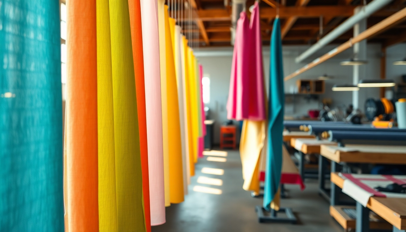 Creëer mooie kleding met viscose stoffen in een levendige naaiwerkplaats.