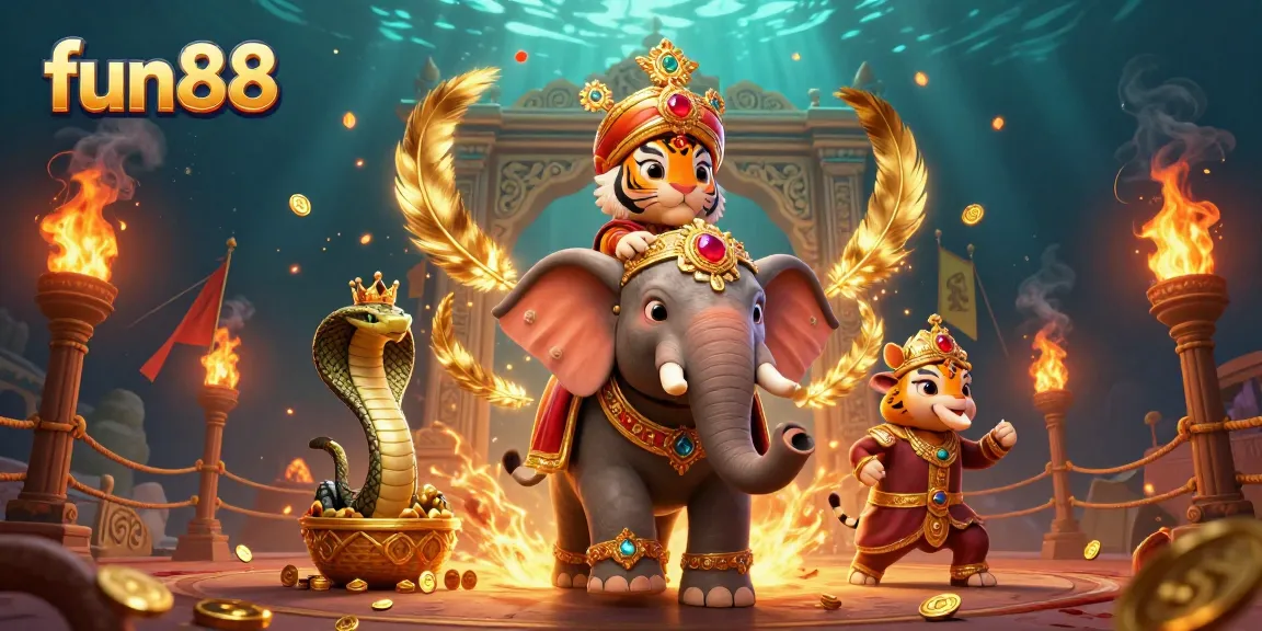 Experience thrilling fun88 games with the vibrant and colorful maharaja scene, showcasing rich casino elements.