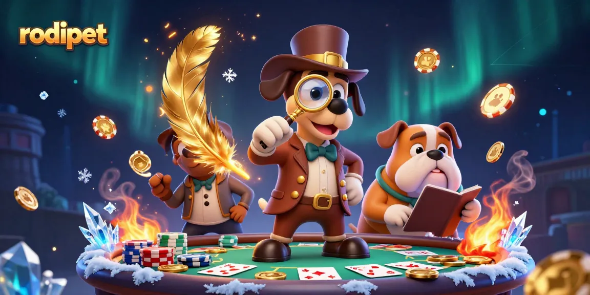 Engage with rodipet's thrilling poker scene featuring a clever detective and his bulldog companion.