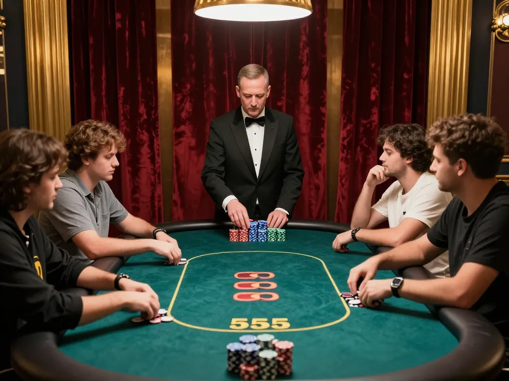 Experience an exciting poker game at bl555 with players strategizing and engaging in high-stakes bets.