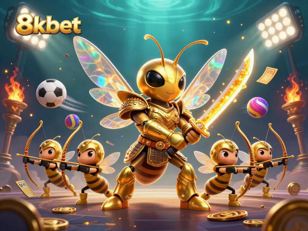 Experience the vibrant action of 8xbet with dynamic characters and sports elements in a captivating scene.