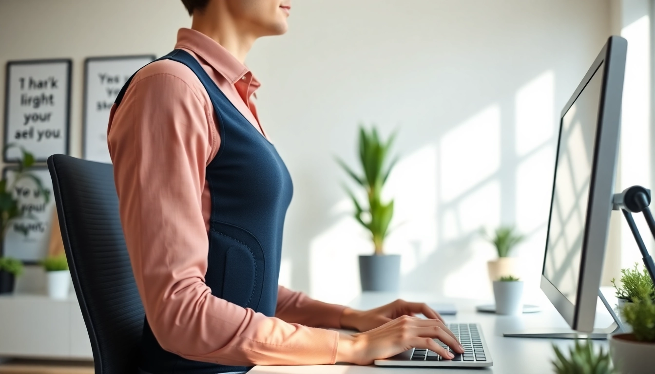 Enhance your health with a stylish posture garment that promotes better posture in the office.