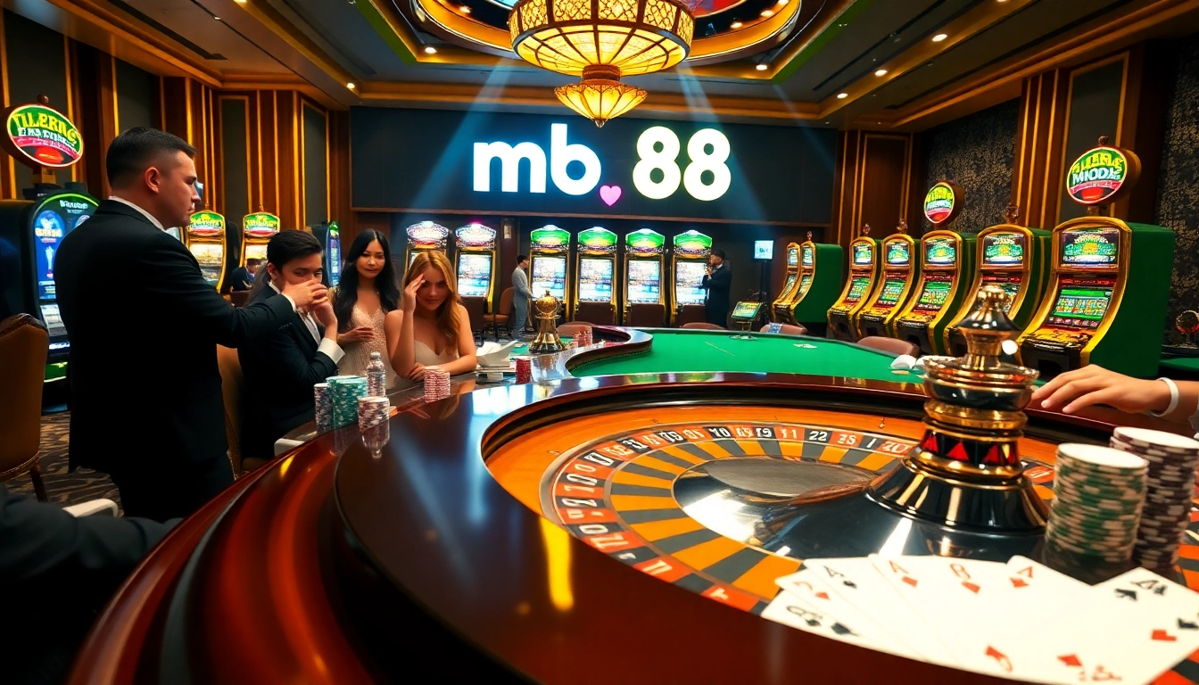 Experience the thrill of mb 88 with vibrant casino tables and enthusiastic players.