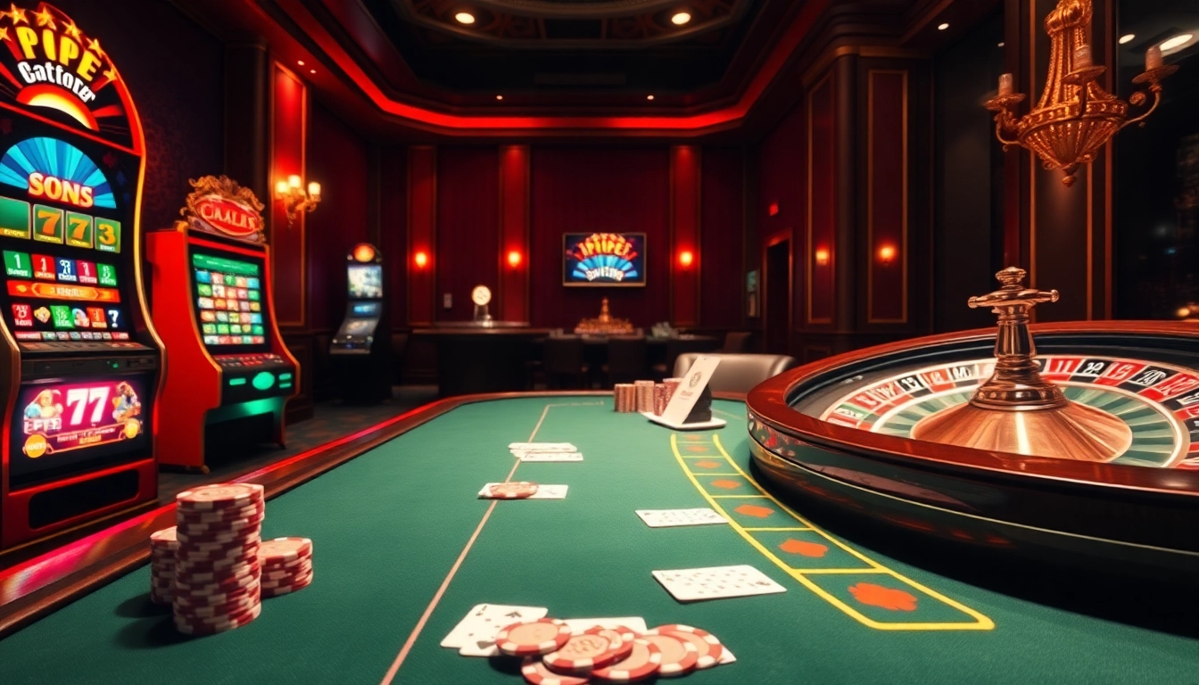 Experience the vibrant excitement of trang chủ e2bet at a luxurious casino table with poker chips and cards.