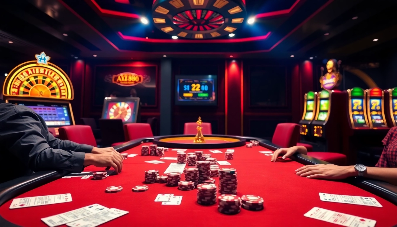 Experience the thrill of gambling at Az888 with vibrant poker and roulette games.