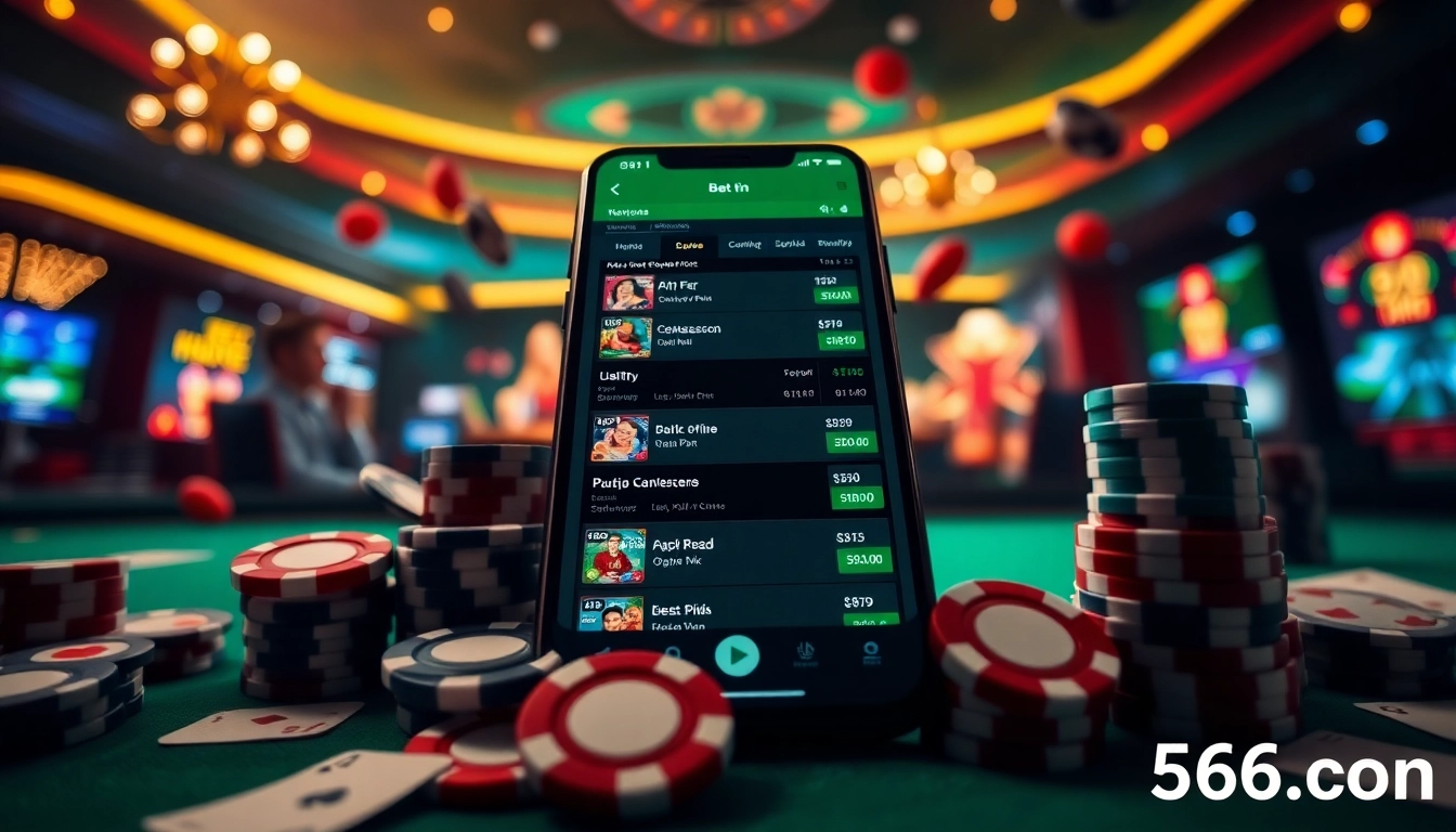 Explore the vibrant world of online gaming with 566.con interface showcasing exciting casino options.